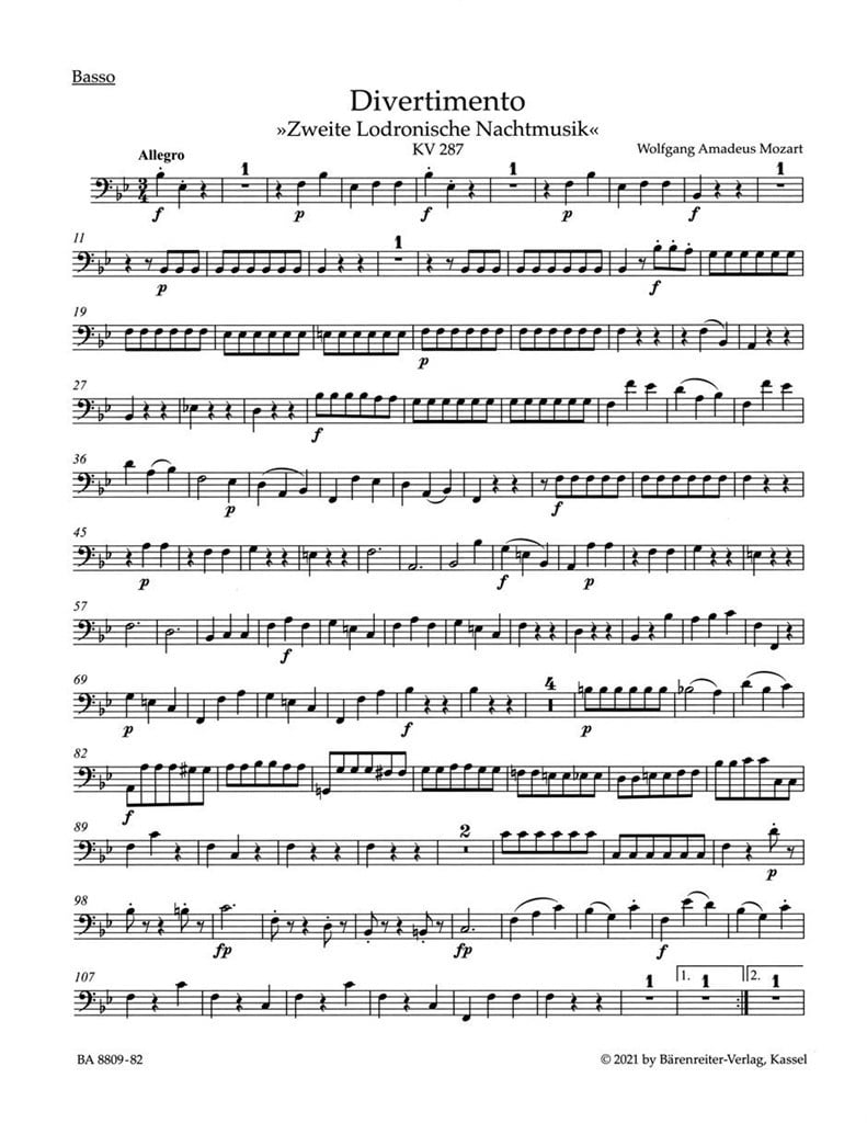 Divertimento in B-flat major - KV287 - 271b, 271 H